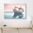thumbnail image 2 of PixonSign Canvas Print Wall Art Film Grain Pink & Teal Boat Reflection Marine Life Ocean Photography Realism Modern Scenic Colorful Multicolor Duotone for Living Room, Bedroom, Office - 12"x18", 2 of 5