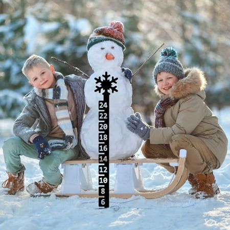 

Mittory Snow Gauge Snow Measuring Stick Outdoor Measuring Gauge Winter Iron Art Snow Gauge Inches Christmas Decorations Outdoor Yard Stake