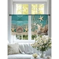 thumbnail image 4 of Sheer Curtains 45 inches Long 2 Panels Set Ocean Marine Vintage Shell Starfish Blue Wood Grain Tiers Sheers Rod Pocket Small Window Short Curtains for Kitchen Cafe, Each 52" W x 45" L, 4 of 7