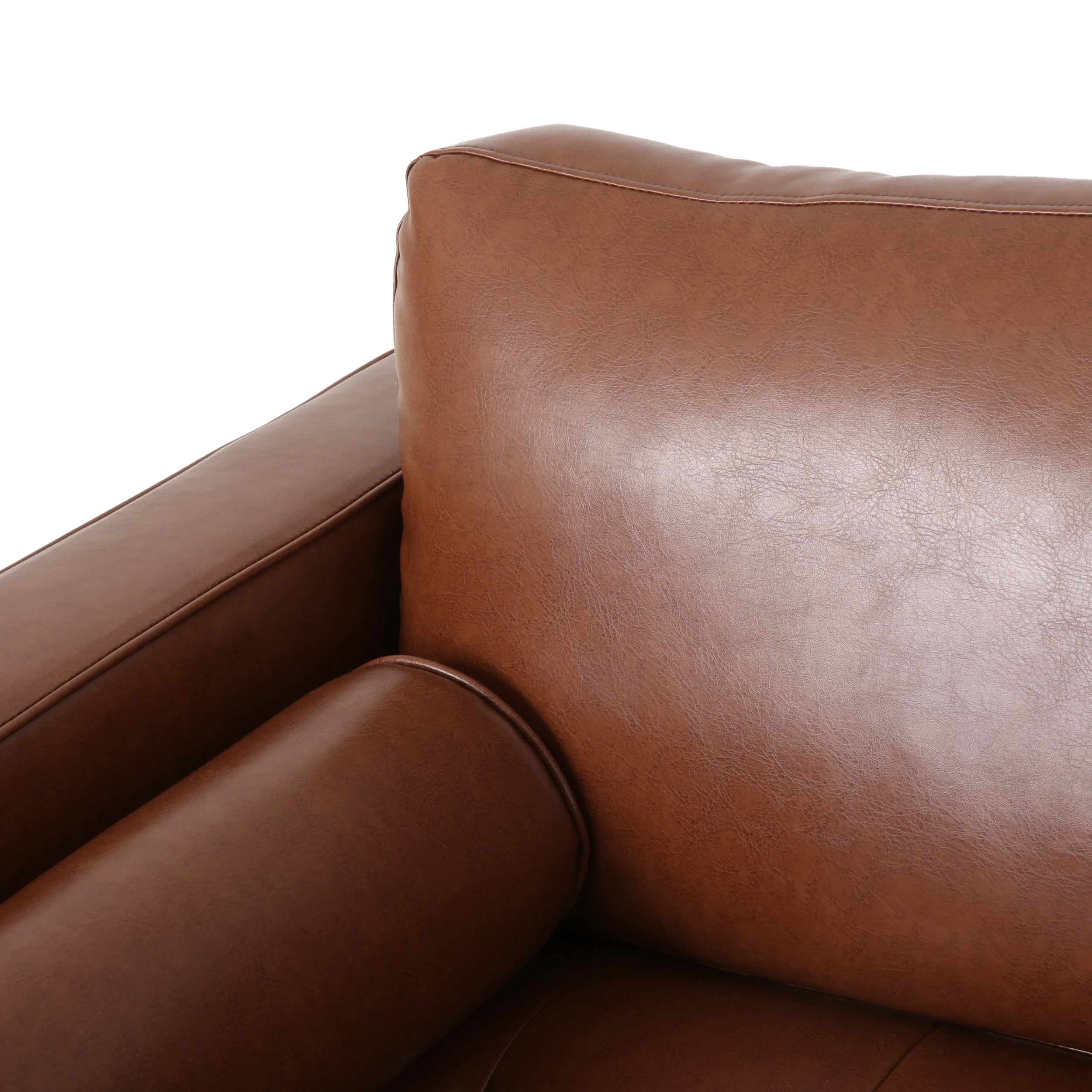 Noble House Portage Faux Leather Club Chair, Cognac Brown