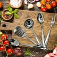 thumbnail image 2 of nu steel 5-piece Everyday Kitchen & Cooking Utensil Sets Stainless Steel Heat Resistant Kitchen Utensils Gadgets 13-inch Cooking Tools Ideal Kitchen Gadget for Restaurants or Home, 2 of 3