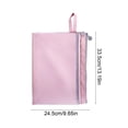 thumbnail image 3 of SLYNSHome A4 Size Zipper Pouch Double Pocket Lightweight File Bag with Handle Pink Foldable Document Storage Office Supplies, 3 of 7