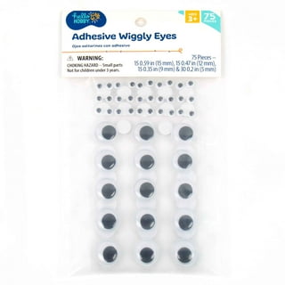 Hello Hobby Black and White Plastic Wiggly Eyes, 300-Pack