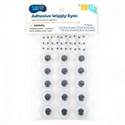 Hello Hobby Adhesive Black and White Plastic Wiggly Eyes, 75-Pack