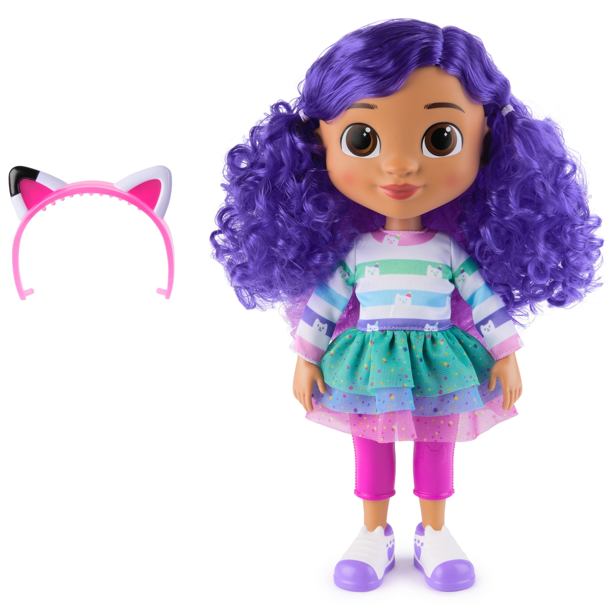 Gabby’s Dollhouse, Sing & Celebrate Gabby Girl Doll with Sound Effects & Reversible Cat Ears