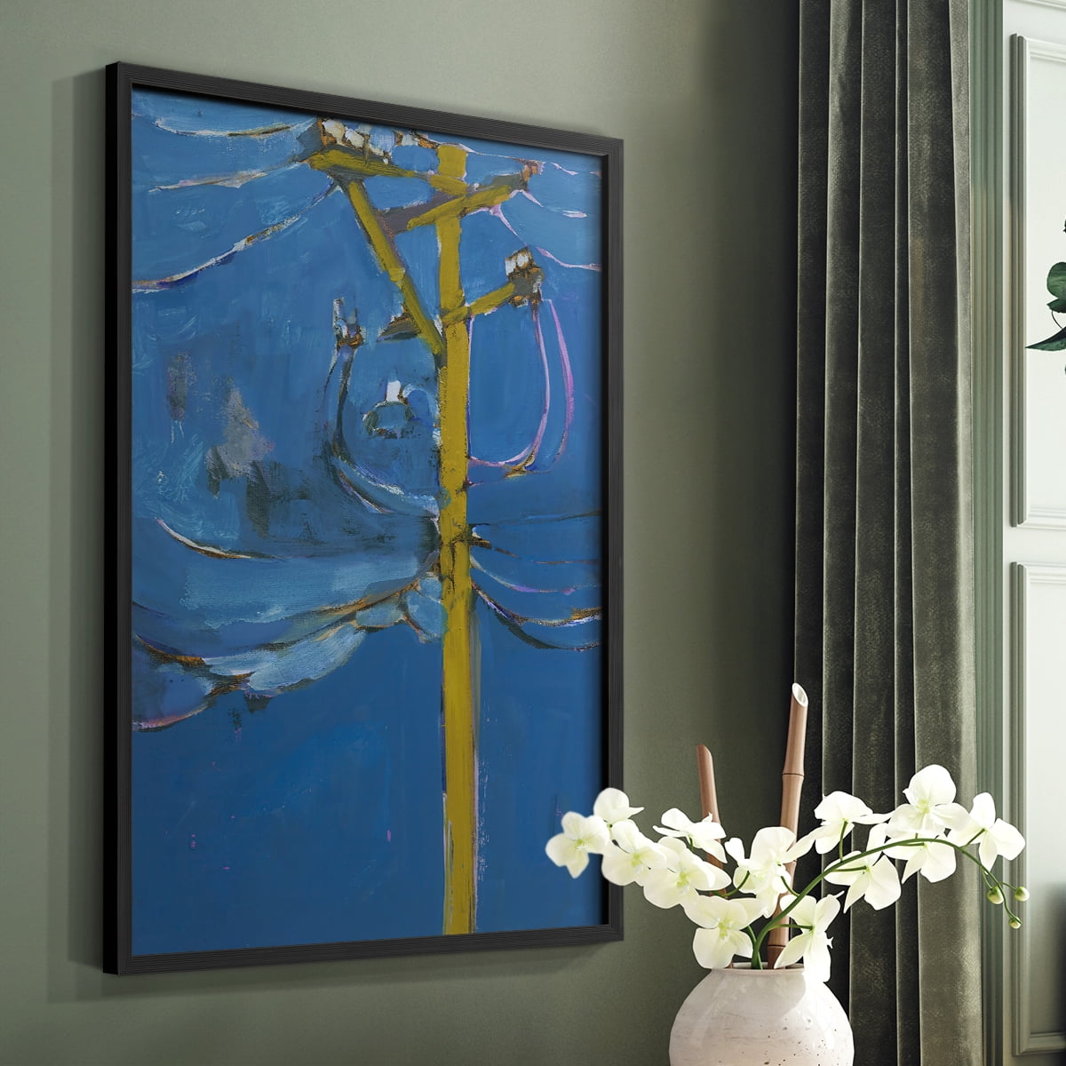 Wires IV Framed Print - Solid Wood in Single Picture Frame Solid Wood 2 Framed Print