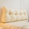 thumbnail image 1 of Cojín de cama beige Cojín de cama nórdico Tatami Triángulo Bolsa suave Respaldo grande Doble anticolisión, 1 of 5