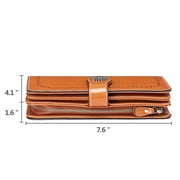 Sendefn Wallets for Women Genuine Leather Credit Card Holder with RFID Blocking Large Capacity Wristlet