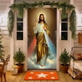 thumbnail image 6 of Uutvery Religious Christmas Door Cover, Nativity Scene Door Hanging with Savior Mary Three Kings, for Church Home Decor Holiday Celebration, Festive Banner for Christmas, 70.87x35.43 inches, 6 of 6
