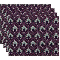 Simply Daisy 18" x 14" Candlelight Geometric Print Placemats, Set of 4