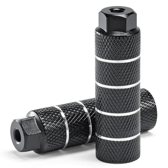 Concord Bike Pegs for Front and Rear Axle, Freestyle, Black/Silver, 3/8 in Threaded Axle, 26 TPI, 1 Pair