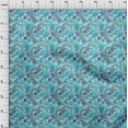 thumbnail image 4 of oneOone Cotton Cambric Aqua Blue Fabric Florals Diy Clothing Quilting Fabric Print Fabric By Yard 42 Inch Wide, 4 of 5