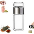 thumbnail image 1 of Tryteava Glass Infuser, Tryteava Tea Infuser, 3-in-1 Smart Tea Infuser, Portable Teapot with Strainer, Double Layered Glass Tea Separation Tea Cup, For Blooming & Loose Leaf Tea (Silver, 420ml), 1 of 8