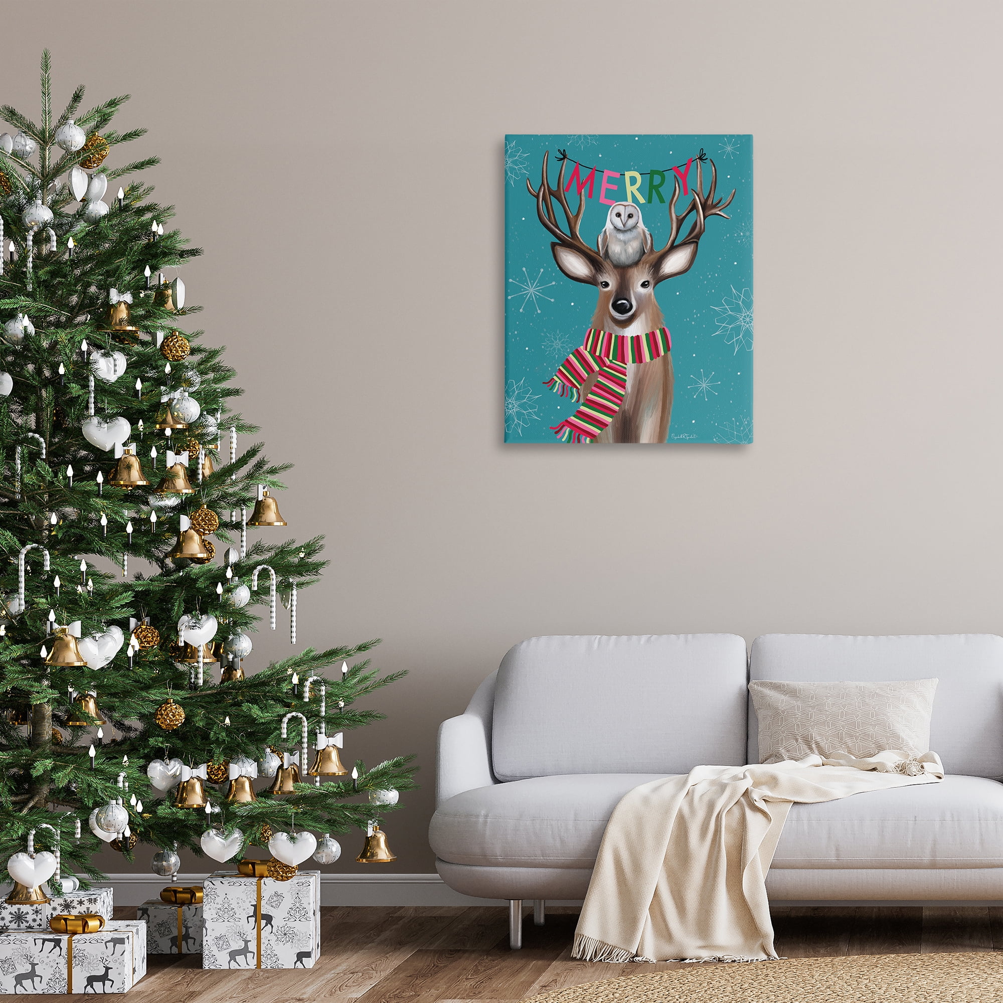 Stupell Industries Woodland Merry Creatures Holiday Painting Gallery Wrapped Canvas Art Print Wall Art, 30 x 40