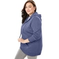 thumbnail image 3 of Woman Within Plus Size Better Fleece Zip-Front Hoodie Long Oversized Sweatshirt, 3 of 6