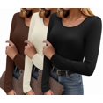 thumbnail image 1 of Camiseta térmica de manga larga Ekouaer para mujer, paquete de 3, 1 of 5