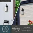 thumbnail image 4 of Old Town 2 Light Textured Black Transitional Outdoor Wall Lantern Clear Glass, 4 of 8