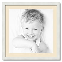 ArtToFrames 24x24" Matted Picture Frame with 20x20" Single Mat Photo Opening Framed in 1.25" Satin White Frame and 2" Alabaster Mat (FWM-3966-24x24)