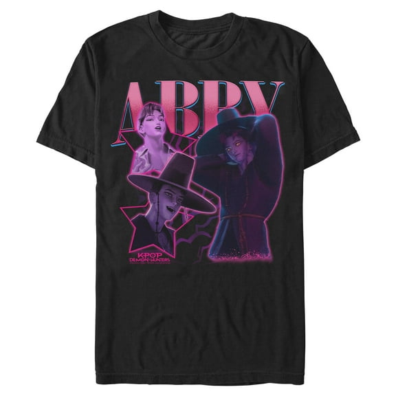Mens KPop Demon Hunters Abby Saja Collage T Shirt