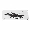 thumbnail image 1 of Sports Computer Mouse Pad, Silhouette Illustration of Polo Player on a Horse Hitting a Ball Print, Rectangle Non-Slip Rubber Mousepad Large, 31" x 12", Charcoal Grey and White, by Ambesonne, 1 of 2