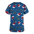 thumbnail image 3 of JINGWANGYHBD Womens Nurse Uniforms Printed Christmas Scrub Tops Stretchy Loose Shirts with 2 Pockets V-neck Lightweight Uniform Top Trendy Casual Shirt, 3 of 5