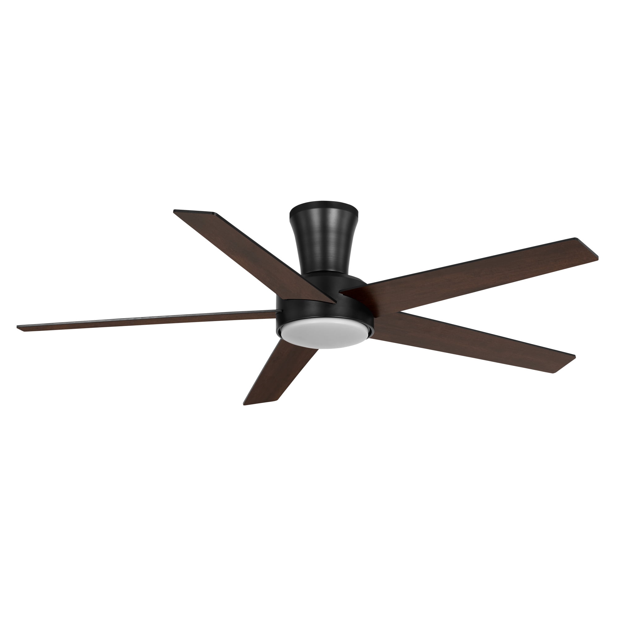 Mainstays 52-Inch Black Low-Profile DC Ceiling Fan with Integrated LED Light, Remote Control, 6 Speeds, and Fast-Install Blade System