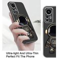 thumbnail image 3 of Compatible with Xiaomi 12 Lite Case Silicone TPU Plating, Xiaomi 12 Lite Cases Cute Astronaut Pattern Phone Case with Stand (Black1), 3 of 14