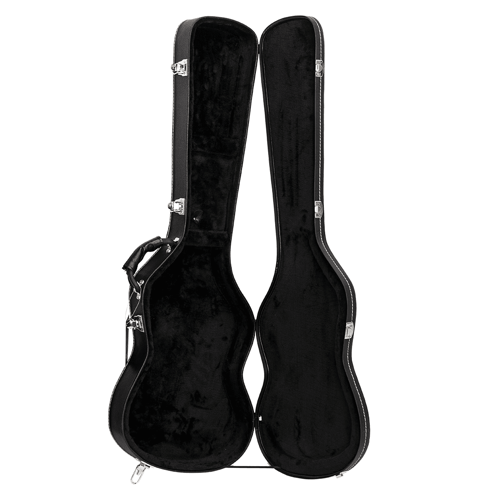 Tcbosik Electric Bass Hard Case with Lock, Fits for Standard Electric Bass Guitar, Black