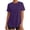 Purple, variant on Women's Crew Neck Short Sleeve T-Shirt, Quick Dry Relaxed Athletic Tunic Top, Solid Color Casual Workout Everyday Tee