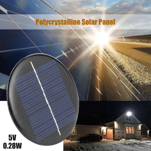 Panel Solar Eléctrico 1x 0.28W 5V Panel solar redondo DIY Cargadores de batería Tablero del sistema solar