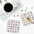 thumbnail image 4 of Lsque Cute Dog Pattern 4" Drink Coasters Set of 4, PVC Leather Absorbent Coasters, Table Coaster Set Decorative Coffee Cup Coasters Housewarming Gift -Square, 4 of 6