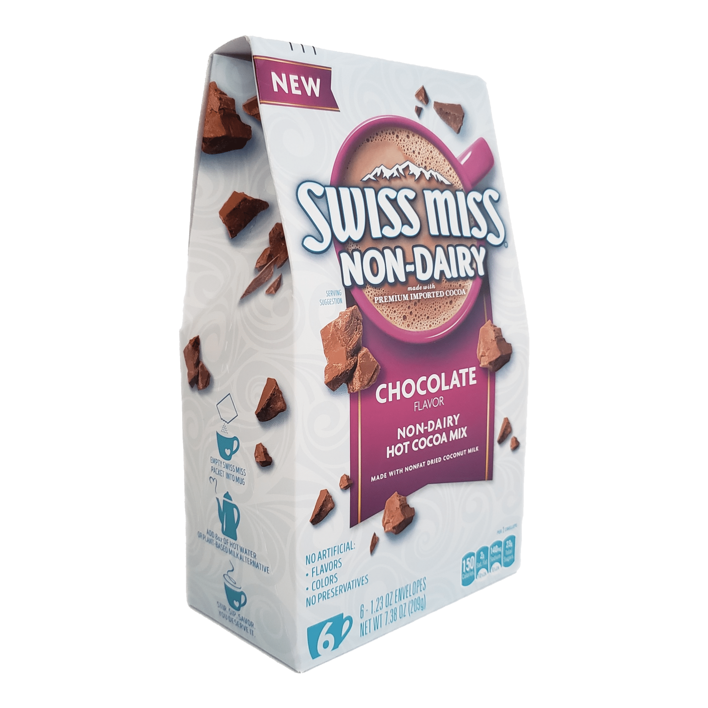 Swiss Miss Non-Dairy Chocolate Flavored Hot Cocoa Mix, 1.23 oz. 6-Count