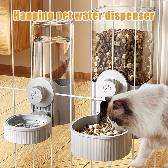 NOVELAR Anti-Spill Hanging Pet Food and Water Bowl, 17 oz or 40 oz Options, Mounts to Cage Bars to Keep Area Tidy, Easy to Clean Feeder for Dogs, Cats, and Rabbits