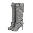 thumbnail image 5 of Dakaela Knee High Boots Women Pointed Toe Stiletto Heel Slouchy Fall Boots Buckles Side Zipper Dress Pumps Shoes for Prom Wedding Party Grey 8.5, 5 of 8