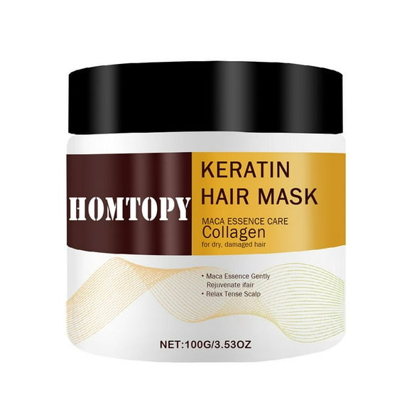 One box HOMTOPY Argan Oil Collagen Hair Mask Repair Dry Organic Gel Keratin Hair Mask