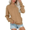 thumbnail image 3 of WTXUE Long Sleeve, Women'S Sports Sweatshirt Basic Solid Color Pullover Casual Top, Workout Tops, T-Shirts (Khaki, XXL), 3 of 5