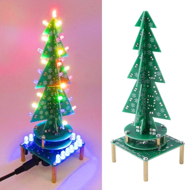 Kit De Montaje De árbol De Música, Circuito Simple, árbol De Navidad Electrónico, Fácil Instalación, RGB, Parpadeo Automático, CC 4-5,5 V Para Proyectos Familiares