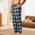 thumbnail image 4 of StSilkitty Mens Pajama Pants Plaid Elastic Waist Drawstring Lounge Pants Lightweight Sleepwear Trousers with Pockets, 4 of 6