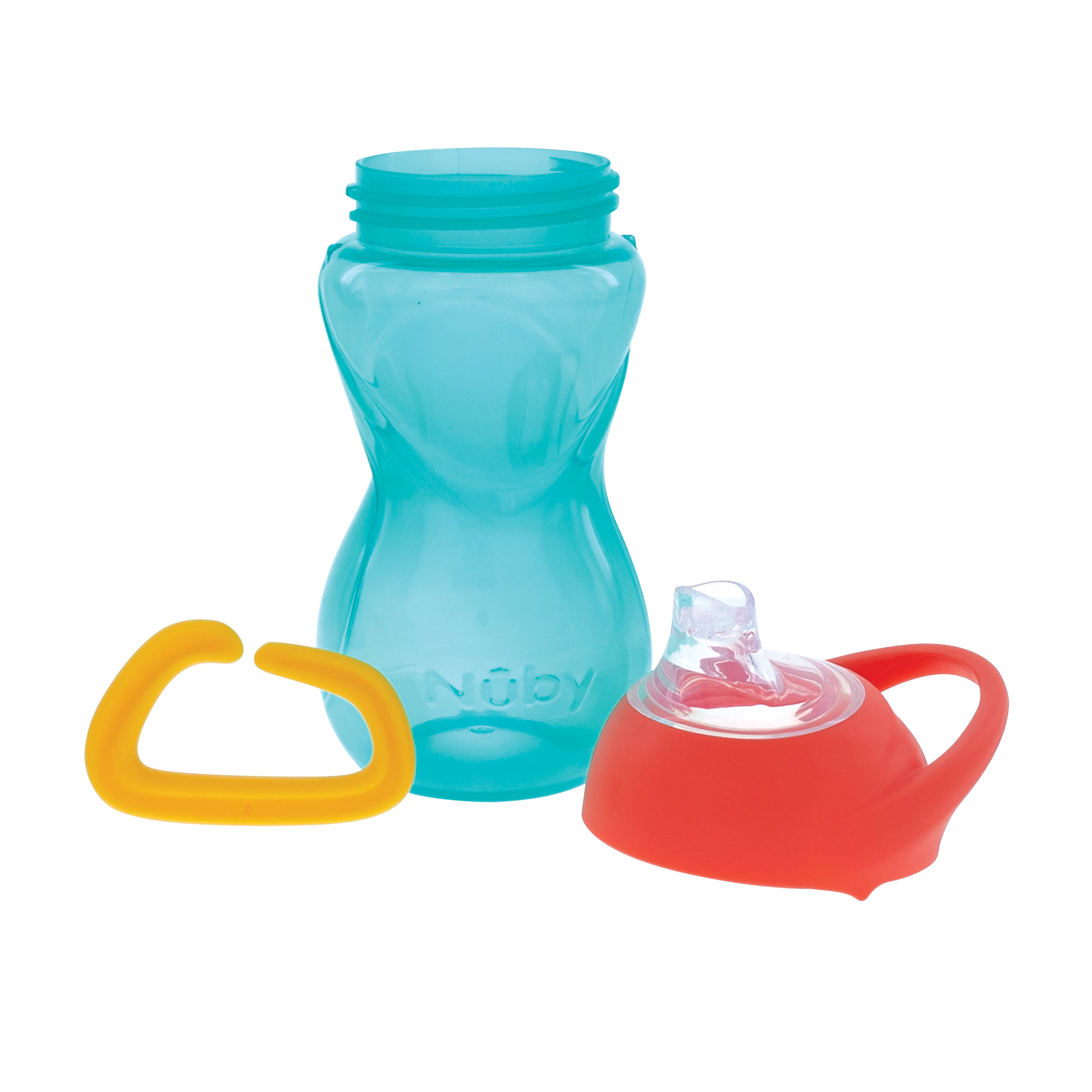 (2 pack) Nuby Click-it Soft Spout Sippy Cup with Carabiner, 10 fl oz