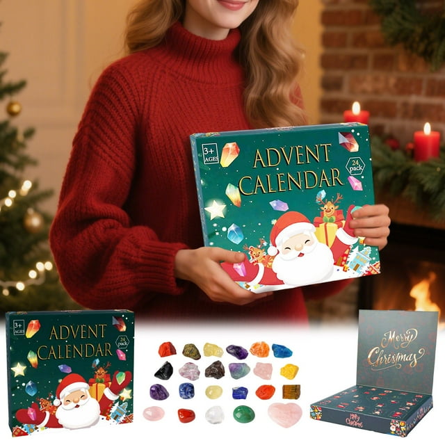 Advent Calendar 2025 24 Days Of Surprise Gemstone For Adults And Kids Holiday Countdown Set With Unique
