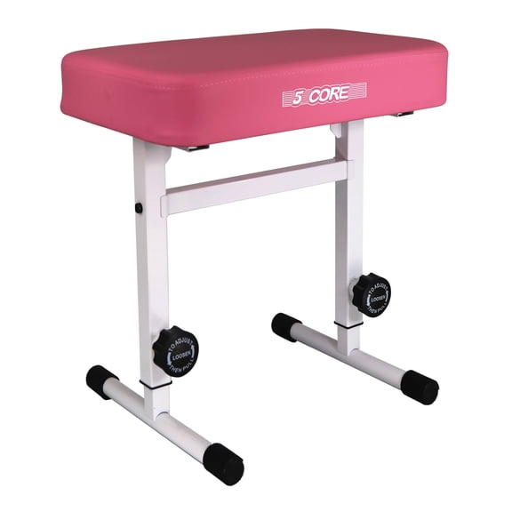 5 Core Keyboard Bench 3 Inch Padded Cushioned Piano Stool Height Adjustable Guitar Seat Heavy Duty Folding Portable Musician Chair W Nonslip Rubber Feet Pink - KBB H-ADJ PNK