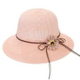 thumbnail image 2 of Ladies Sun Hat - Bowknot Flower Decor - Summer Wide Brim Floppy Bucket Hat for Women Girls, 2 of 7