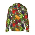 thumbnail image 2 of Goofa Begetable Printed Women's UPF 50+ Sun Protection Hoodie Jacket Lightweight Long Sleeve Sun Shirt for Women with Pocket Hiking Outdoor-Small, 2 of 9