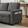 thumbnail image 4 of 78.7" L-Shaped Sofa Bed, Sectional Sofa with Pull-out Trundle and Storage Chaise, Accent Sofa Couch with 2 Cup Holders and Side Pockets for Living Room Apartment, 4 of 7