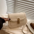 thumbnail image 3 of Bolso de mano con textura retro para mujer, nuevo bolso de hombro de otoño e invierno 2025, de gran valor, sencillo, para ir al trabajo, pequeño bolso cuadrado bajo la axila., 3 of 5
