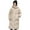 White L, variant on Winter Women Cotton Jacket Detachable Hood Neck Protection Long Sleeves Pockets Knee Length Zipper Closure Padded Coat Solid Color Windproof Outwear Parka