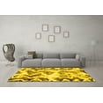 thumbnail image 3 of Ahgly Company Machine Washable Indoor Round Abstract Yellow Modern Area Rugs, 8' Round, 3 of 4