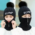 thumbnail image 6 of Women Winter Thick Knitted Woolen Warmth Zipper Cap Neck Gaiter Outdoor Hat Fashion Cute for Lady, 6 of 8