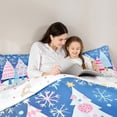 thumbnail image 4 of Feelyou Teens Xmas Tree Twin Bedding Sets 7-Piece, Dreamy Cartoon Bedding Comforter Set, Merry Christmas Reversible Sheet Sets, Microfiber Bedroom Decor, 4 of 7