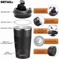 thumbnail image 2 of 16oz Travel Coffee Mug Spill Proof, Insulated Coffee Mug with Lid, Leakproof Coffee Tumbler,Stainless Steel Vacuum Coffee Cup for Hot/Cold Drinks, Reusable Coffee Cup for Men Women -510ml,Black, 2 of 4